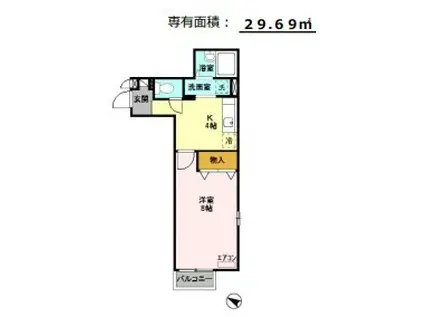 ヴェリタサクラーレ(1K/3階)の間取り写真