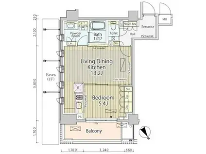 パークアクシスプレミア表参道(1LDK/4階)の間取り写真