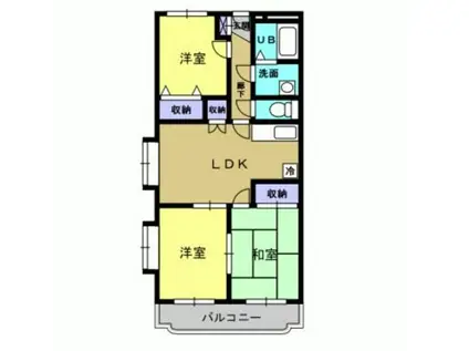 エスポワールMII(3LDK/2階)の間取り写真