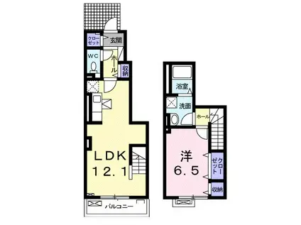 ショコラI(1LDK/1階)の間取り写真