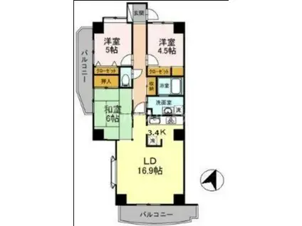 フォレストヒルズ(2SLDK/1階)の間取り写真