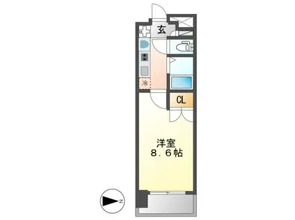 パルティール今池アネックス(1K/6階)の間取り写真