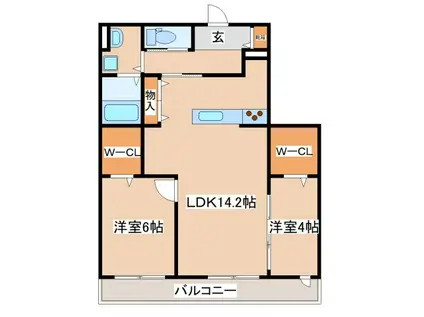 AQUILA須磨海浜公園(2LDK/2階)の間取り写真