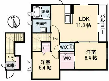 シーゲル(2LDK/2階)の間取り写真