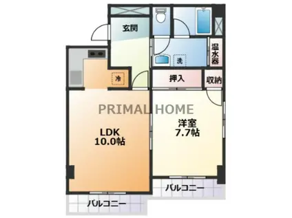 ライオンズマンション台町第二(1LDK/10階)の間取り写真