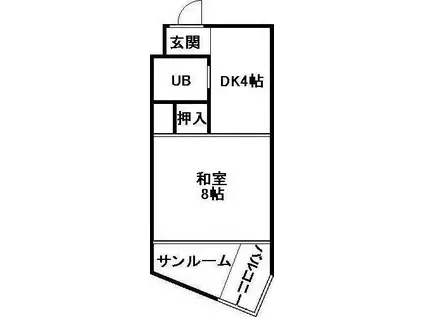スプリングフラット(1K/4階)の間取り写真