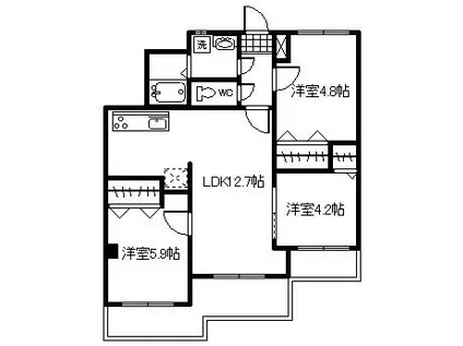 ALUCIA(3LDK/4階)の間取り写真
