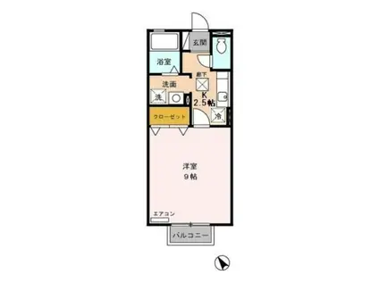 サウスウィンドB(1K/1階)の間取り写真