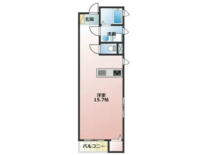 シェ・プランドゥール大国(ワンルーム/2階)の間取り写真