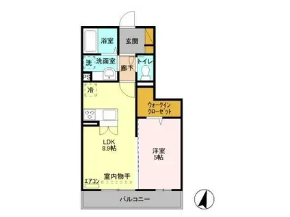 アリエッタ(1LDK/3階)の間取り写真