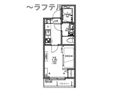 KEIAI RESIDENCE 西所沢(1K/1階)の間取り写真