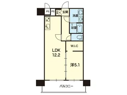 ライズ大津IV(1LDK/5階)の間取り写真