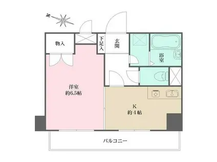 エクセル新丸子(1K/4階)の間取り写真