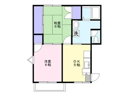 クローバーハイツ(2DK/1階)の間取り写真