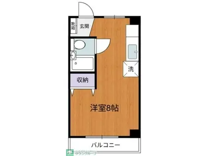 下山ビル(ワンルーム/4階)の間取り写真