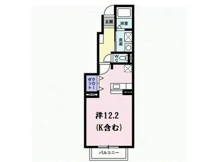 ジュネス・ミューレ(ワンルーム/1階)の間取り写真