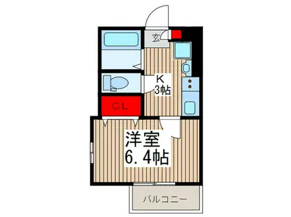 サンタマルタ(1K/3階)の間取り写真
