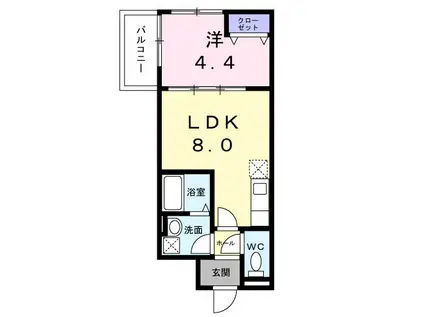 グランレガート(1LDK/3階)の間取り写真