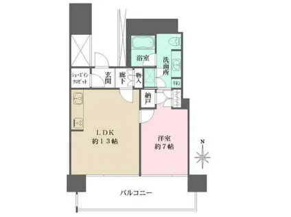 エムエムタワーズザサウス(1LDK/8階)の間取り写真