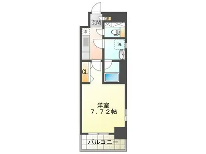 プレイズシード四日市(1K/6階)の間取り写真