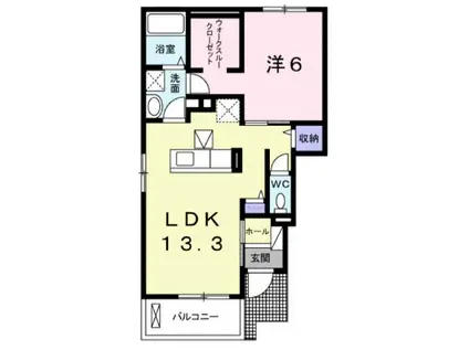 ビオーラT B(1LDK/1階)の間取り写真