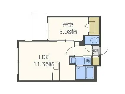 LIEN MARUYAMA(1LDK/1階)の間取り写真