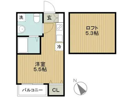 -CAFE REST- カフェレスト(1K/1階)の間取り写真