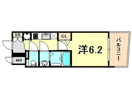 プレサンス神戸元町ミューズ(1K/3階)の間取り写真