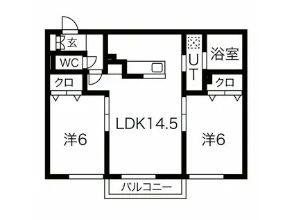 HORNET(2LDK/4階)の間取り写真