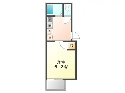 ベル・エキップII(1K/1階)の間取り写真