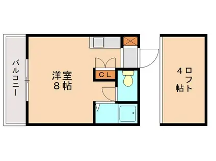 レジデンス香椎(ワンルーム/1階)の間取り写真