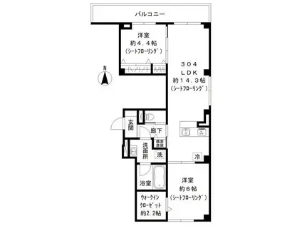 SKYE池上(2LDK/3階)の間取り写真