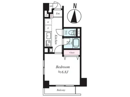 両国アムフラットII(1K/3階)の間取り写真