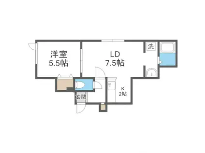 セピア美園(1LDK/2階)の間取り写真