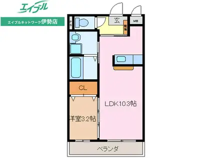 LA MIA CASA(1LDK/1階)の間取り写真