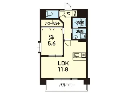 コンシェリア九品寺(1LDK/7階)の間取り写真