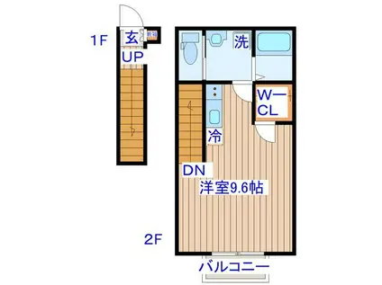根岸A棟(ワンルーム/2階)の間取り写真