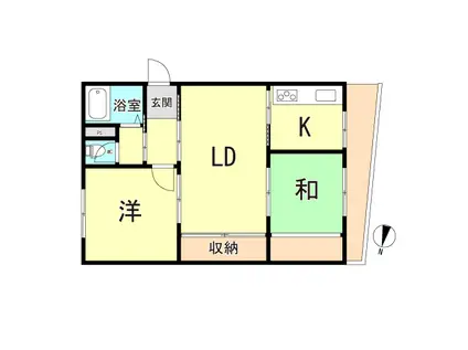 ハイツ六甲(2LDK/6階)の間取り写真