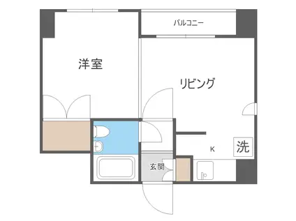 パールタウン大通(1K/7階)の間取り写真