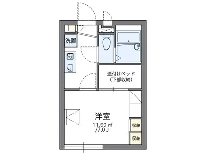 ジュネス(1K/1階)の間取り写真