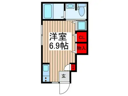 スーペル竹ノ塚(ワンルーム/1階)の間取り写真