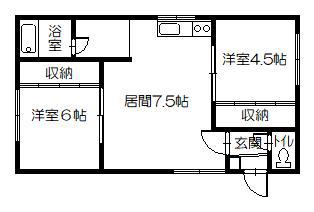 清水コーポ(2DK/1階)の間取り写真