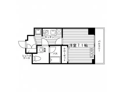 フォンティーヌ赤塚(1K/3階)の間取り写真