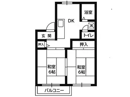 オークラ名西(2DK/2階)の間取り写真