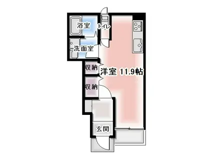 グランディール・ヒロII(ワンルーム/1階)の間取り写真