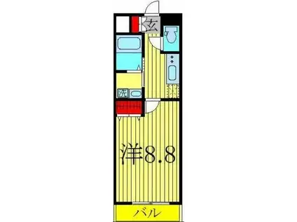 セントラルおおたかの森(1K/2階)の間取り写真