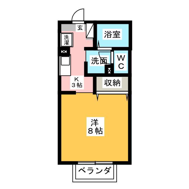 セジュールKAMAYA2000(1K/2階)の間取り写真