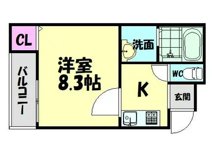 フジパレス堺鳳中V番館(1K/2階)の間取り写真