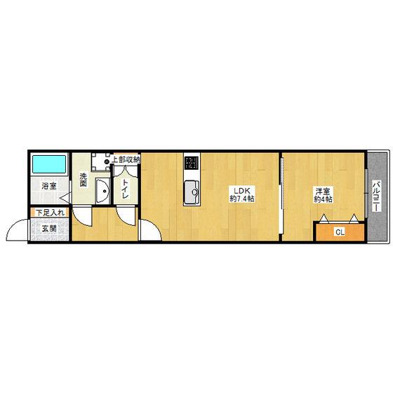 PHOENIX平和(1LDK/3階)の間取り写真