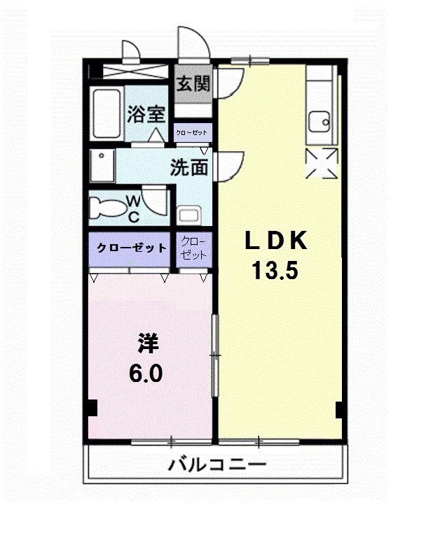 パルネットエポック(1LDK/2階)の間取り写真